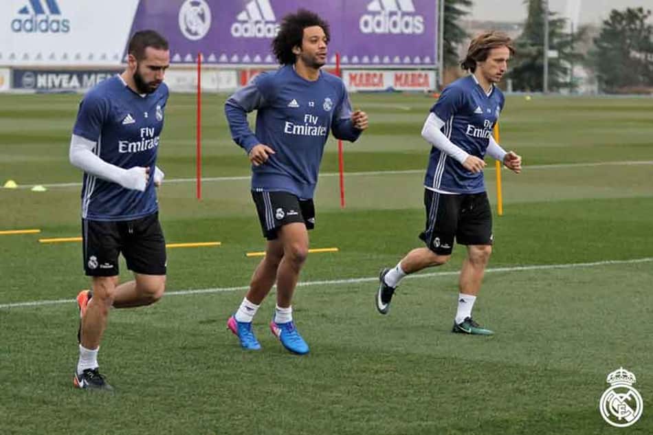 Marcelo e Modric voltam a treinar pelo Real e Bale reaparece no campo