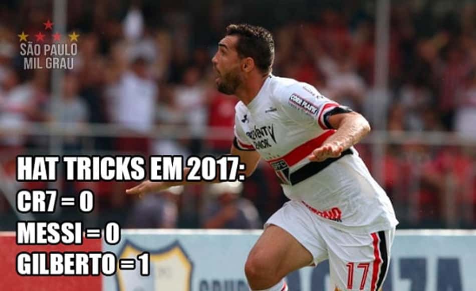 Tricolores tiram onda após goleada com hat-trick de Gilberto; veja memes