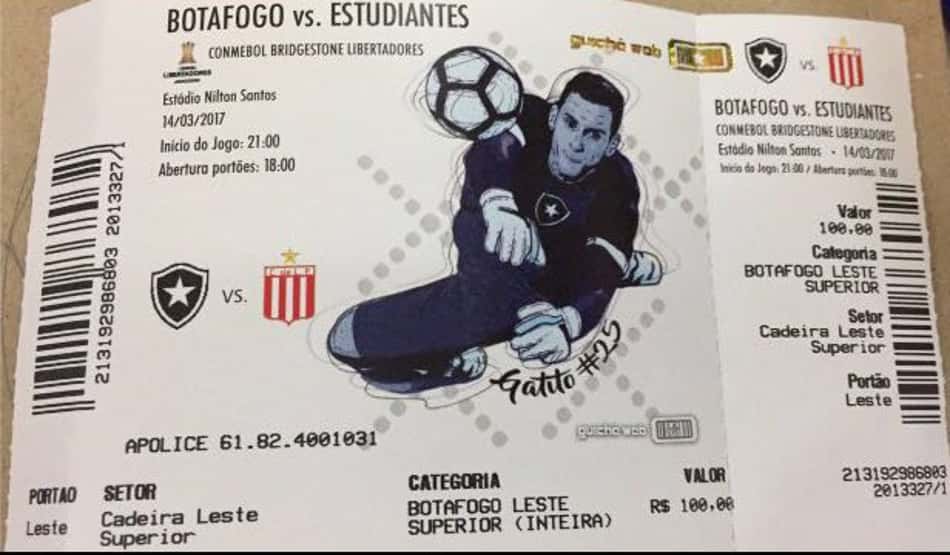 Depois de Camilo e Pimpão, Gatito aparece no ingresso da Libertadores