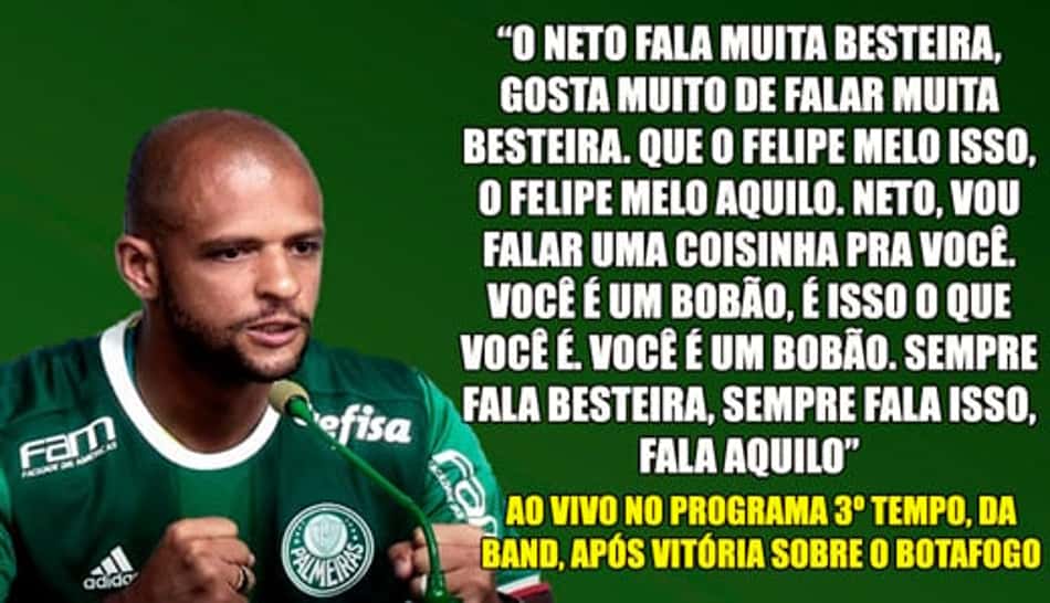 As 10 frases mais ousadas de Felipe Melo pelo Palmeiras