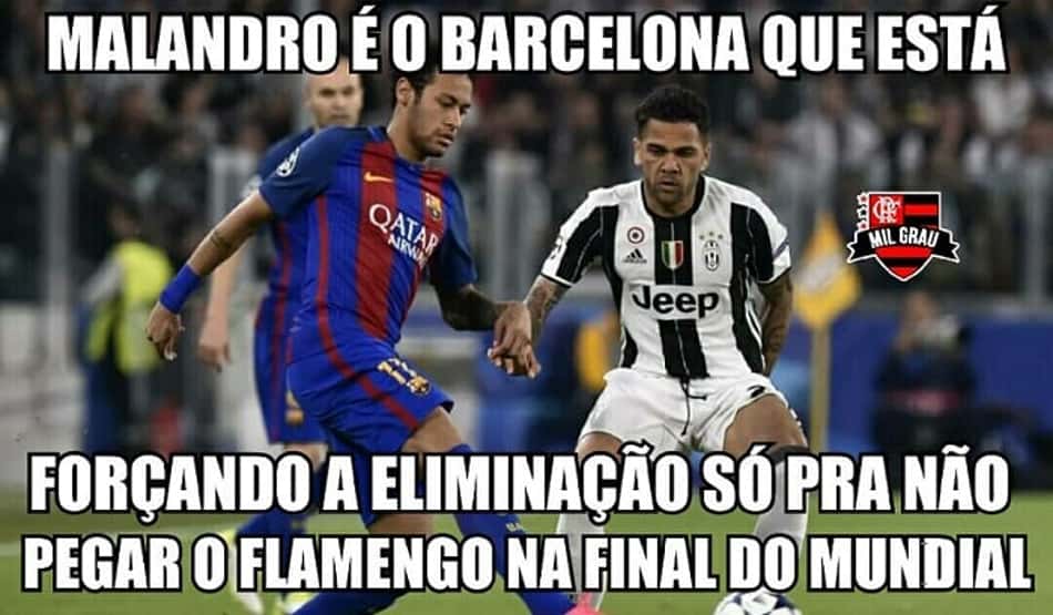 Torcedores de Palmeiras e Flamengo ironizam derrota do Barcelona