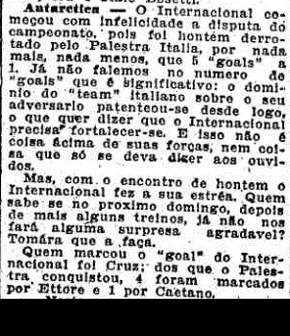 Palestra x Internacional