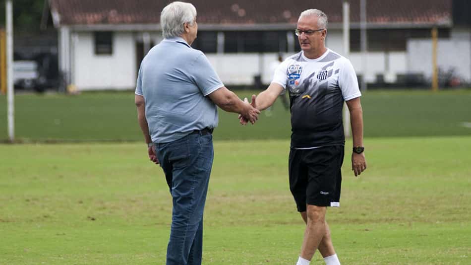 Dorival Júnior e Modesto durante reunião no CT Rei Pelé 