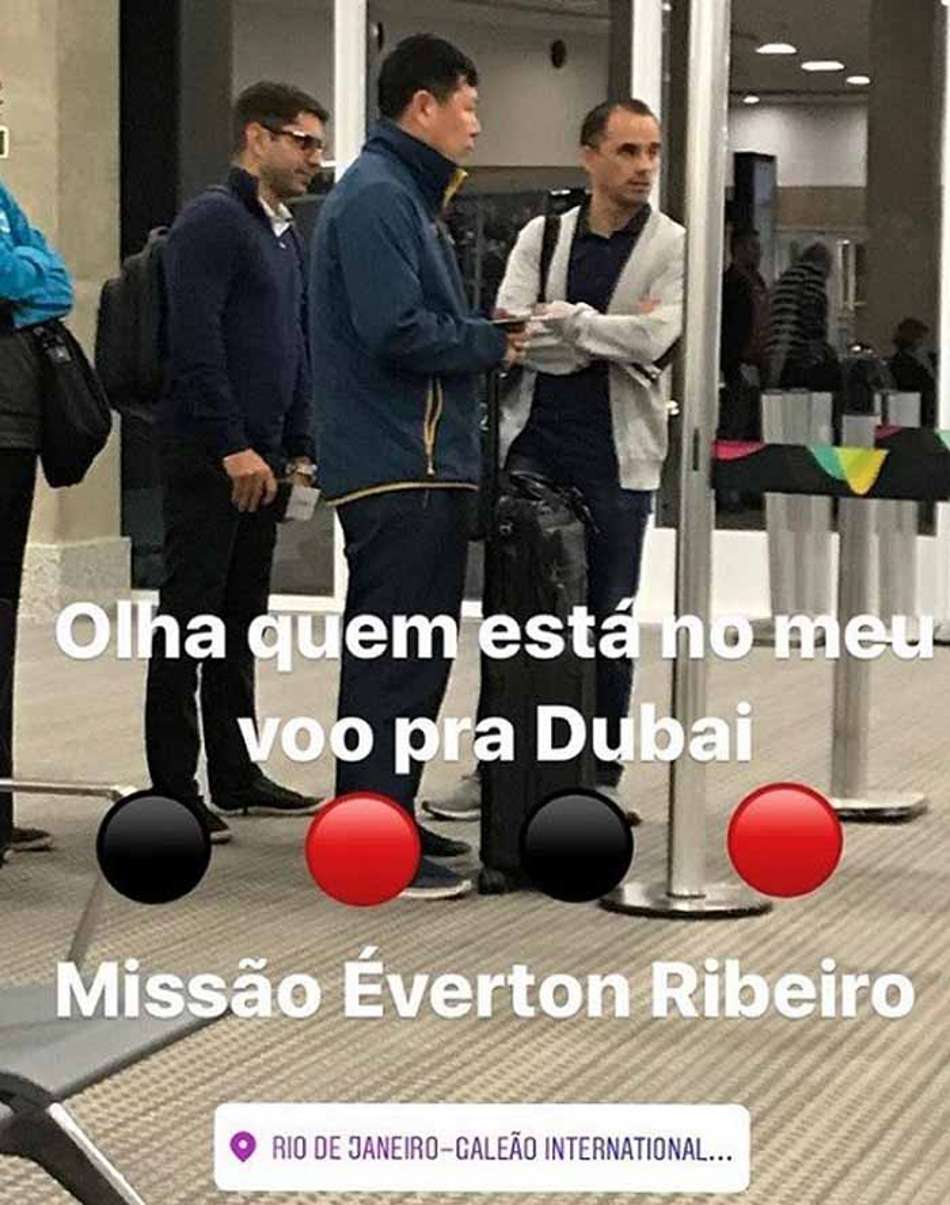 Vem, Everton Ribeiro? Dirigente e médico do Fla embarcam para Dubai