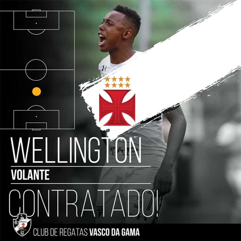 Vasco confirma apresentação do volante Wellington para esta terça