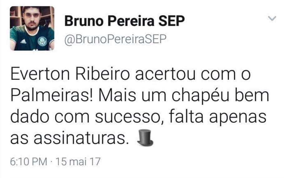 Prints de palmeirenses que apostaram em chapéu no Flamengo por Éverton Ribeiro