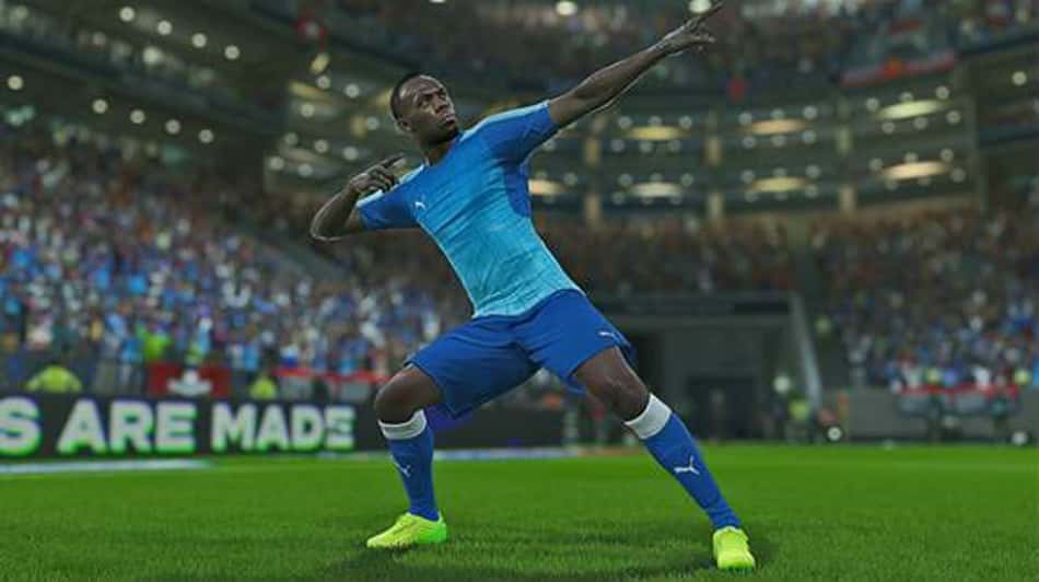 PES 2018 terá o homem mais rápido do mundo jogando futebol