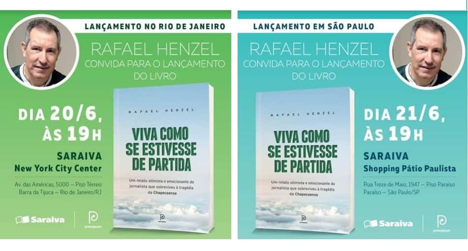 Rafael Henzel lança livro sobre sobre a vida após acidente da Chapecoense