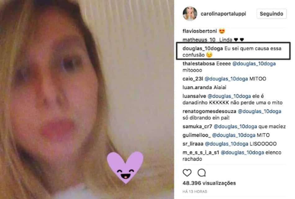 Comentário de Douglas em publicação de Carol Portaluppi