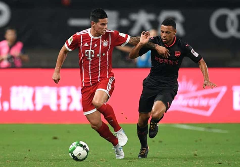 James Rodríguez e Coquelin - Arsenal x Bayern de Munique