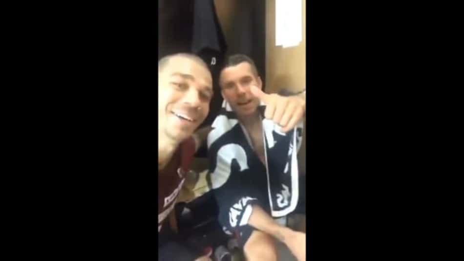 Do Japão, Podolski solta grito de 'Vamos, Flamengo' em vídeo de Nilton