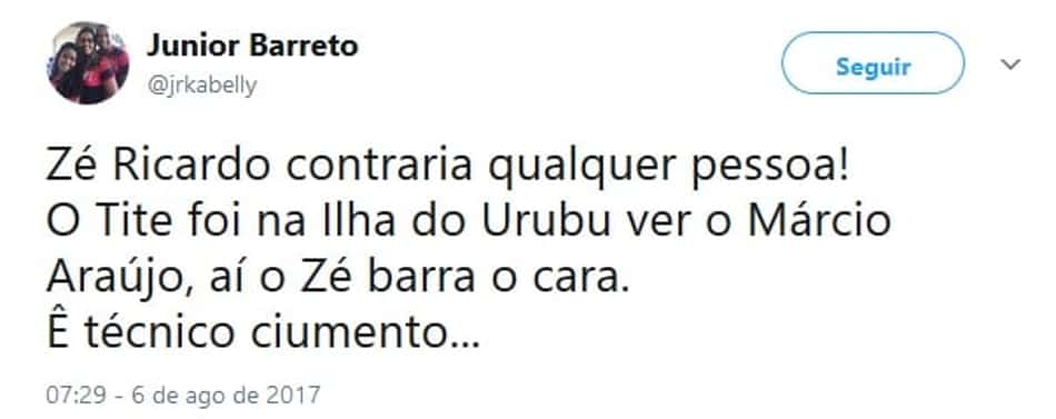 Ausência de Márcio Araújo no time titular repercute nas redes sociais