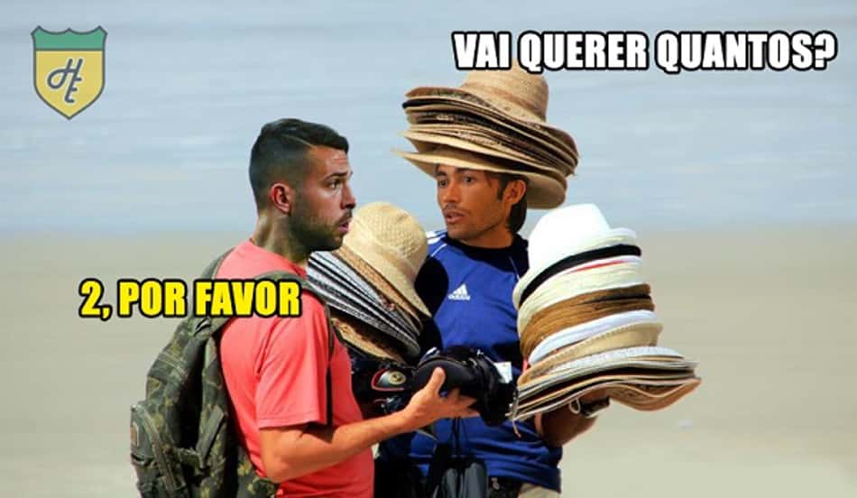 Chapéus de Apodi em Jordi Alba levam internet à loucura; veja os memes