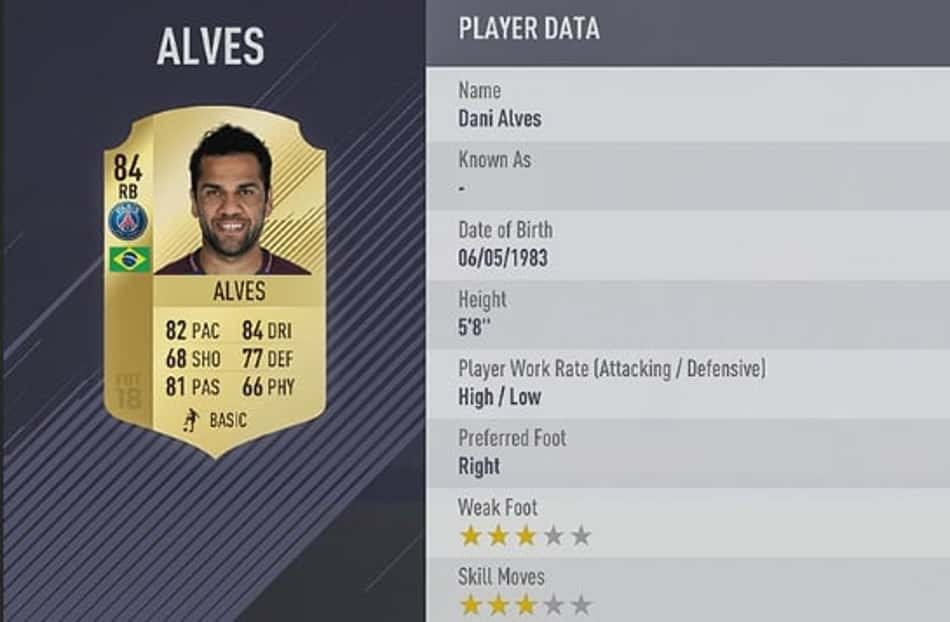 Daniel Alves é o primeiro brasileiro a aparecer no Top-100 do Fifa 18