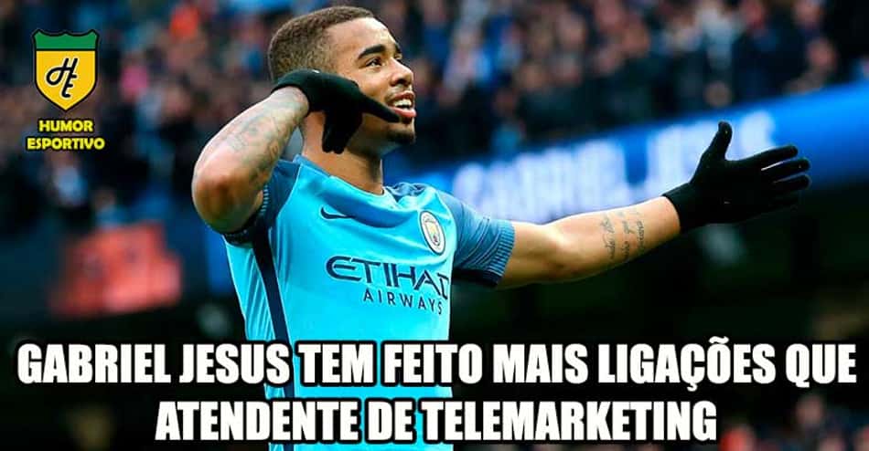 Alô, mãe! Gabriel Jesus marca de novo e é alvo de memes na web