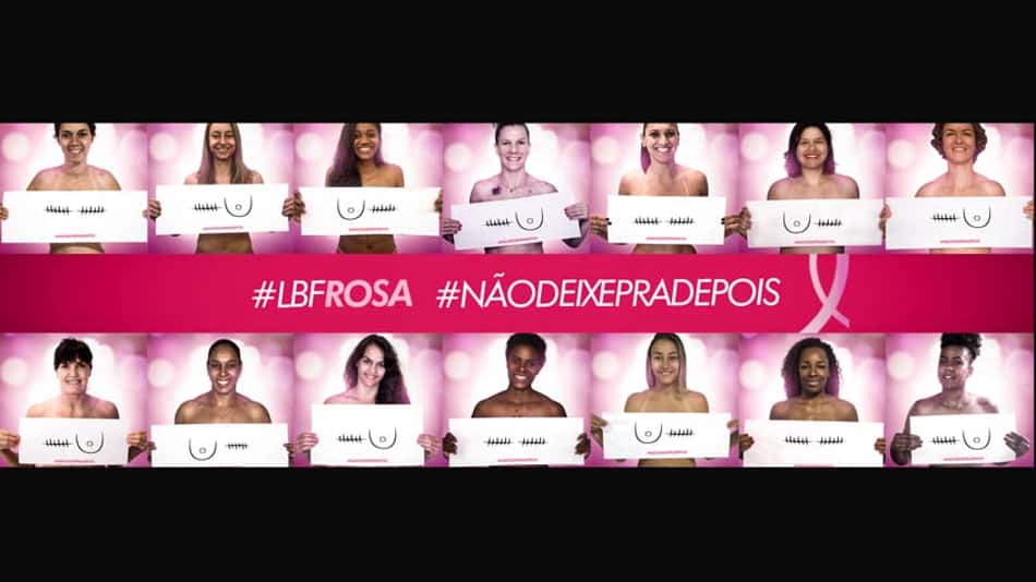 Atletas da LBF participam de campanha que faz alusão ao diagnóstico tardio do câncer de mama
