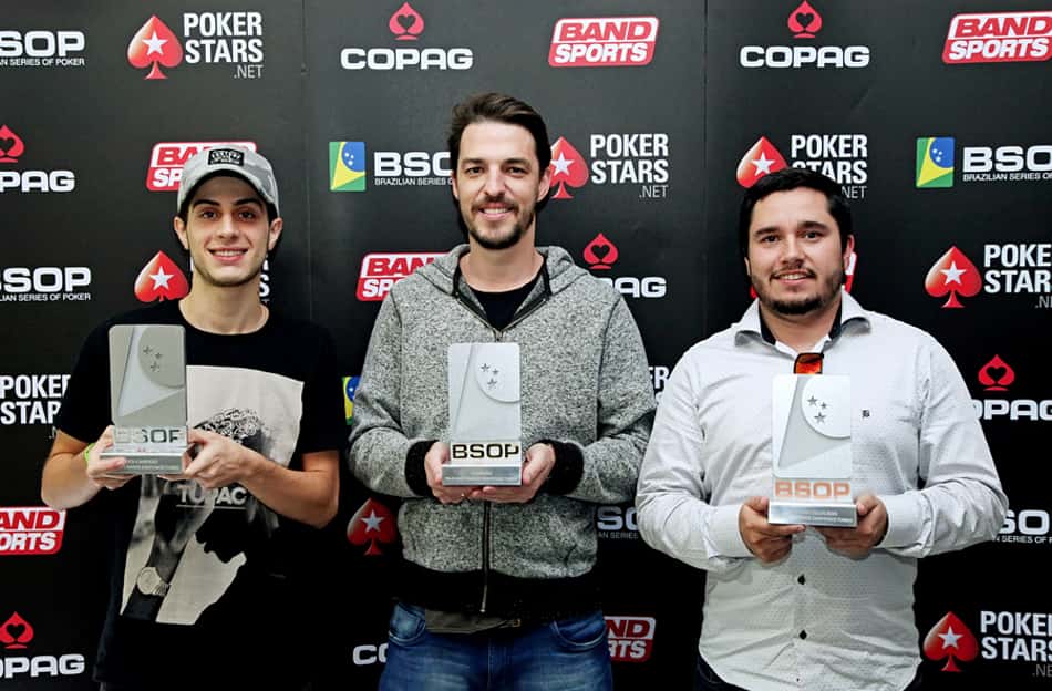 Os três finalistas do Last Chance Deepstack no BSOP Curitiba