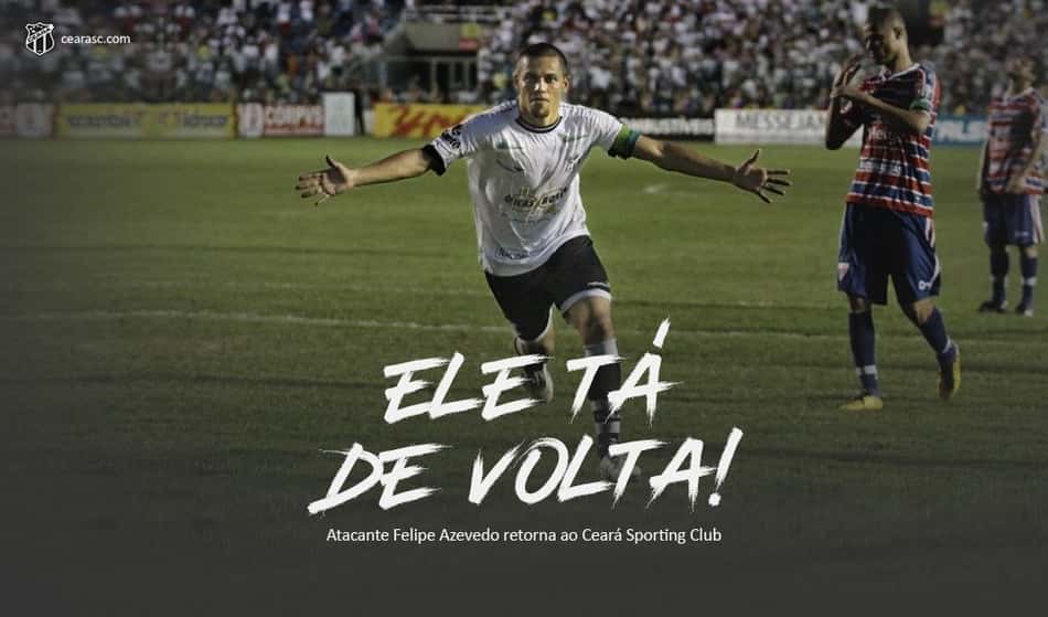 Livre no mercado, Felipe Azevedo acerta retorno ao Ceará