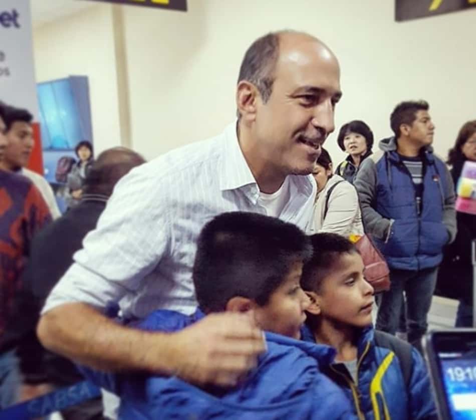 Vinícius Eutrópio na chegada a La Paz no sábado