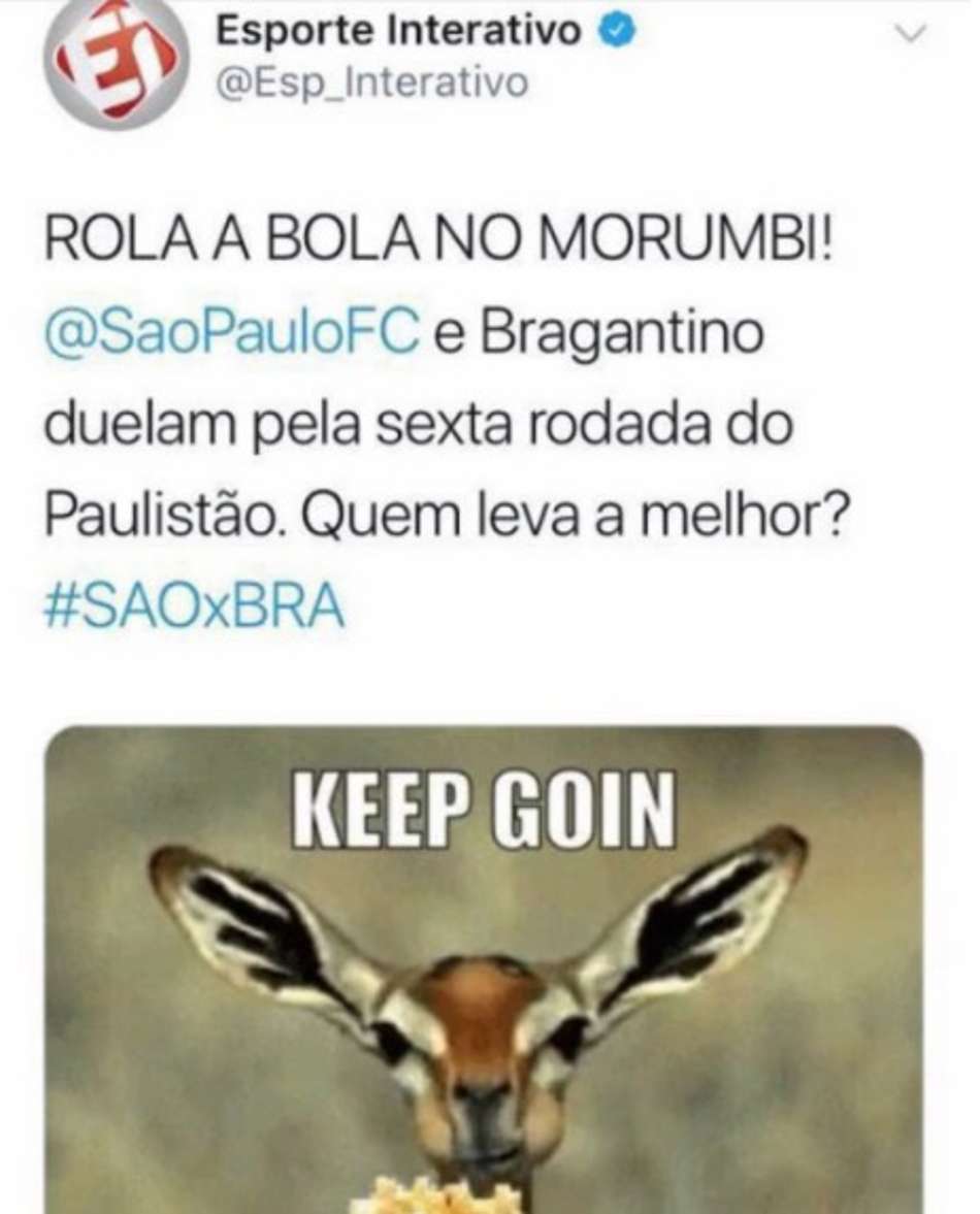 Postagem EI sobre SPFC