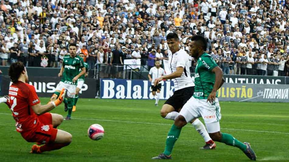Na primeira fase deste Paulistão, Corinthians derrotou Palmeiras por 2 a 0, em Itaquera 