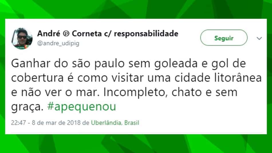 Os palmeirenses estão 'revoltados': não teve gol de cobertura contra o São Paulo
