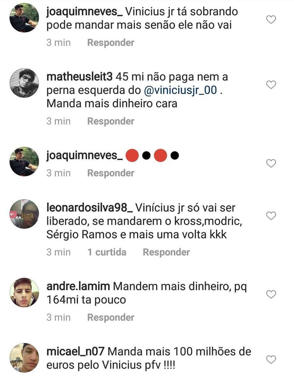Flamenguistas pedem mais dinheiro por Vinicius Jr.