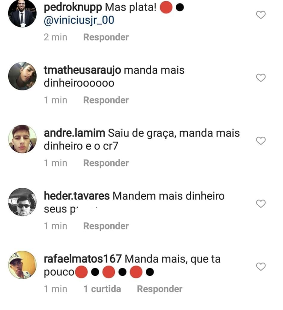 Flamenguistas pedem mais dinheiro por Vinicius Jr.