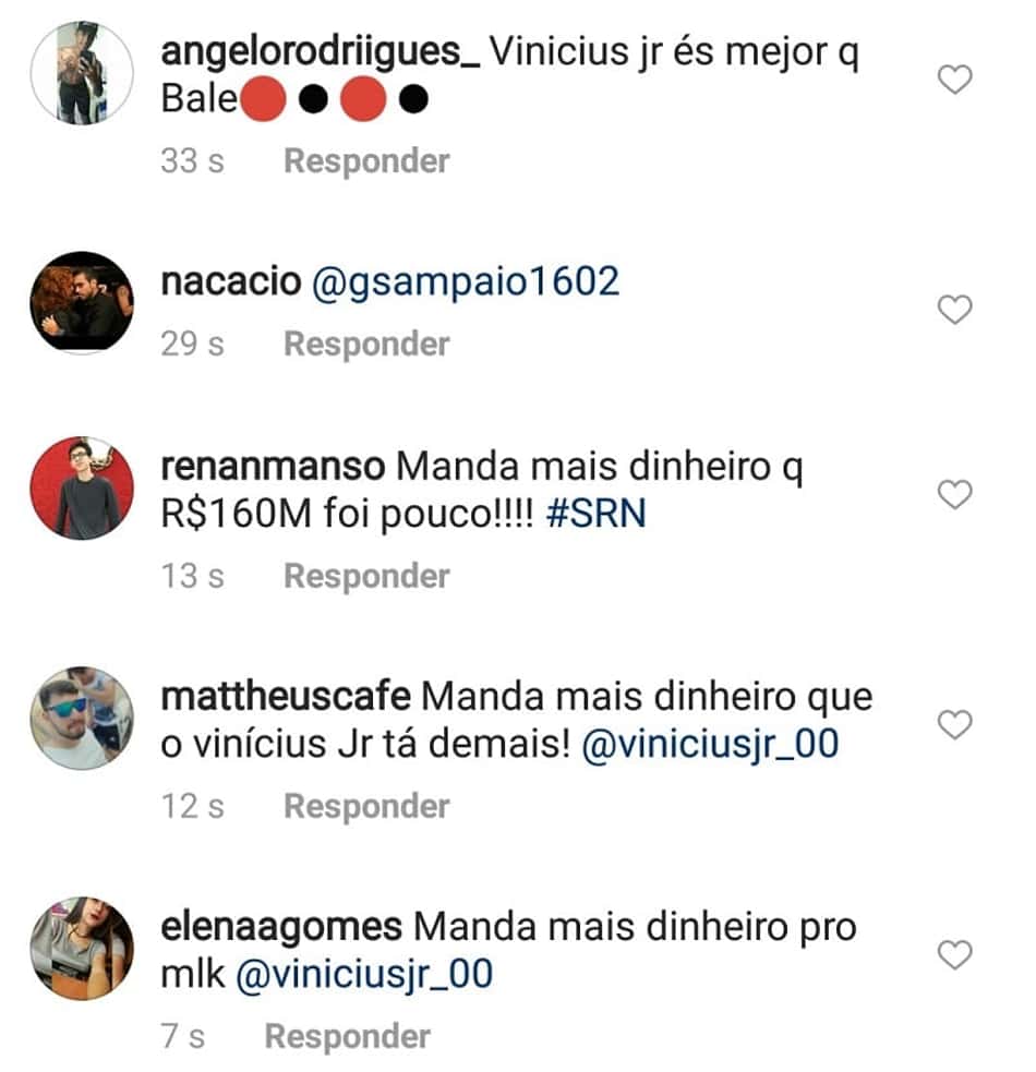 Flamenguistas pedem mais dinheiro por Vinicius Jr.