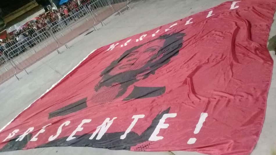 Faixa da torcida do Flamengo para Marielle Franco