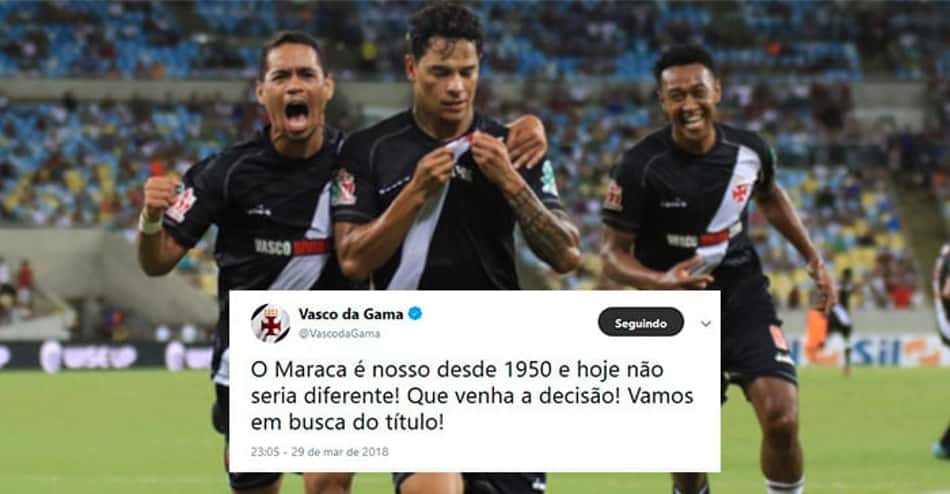 Vasco usa redes sociais para cutucar Fluminense: 'O Maraca é nosso desde 1950'