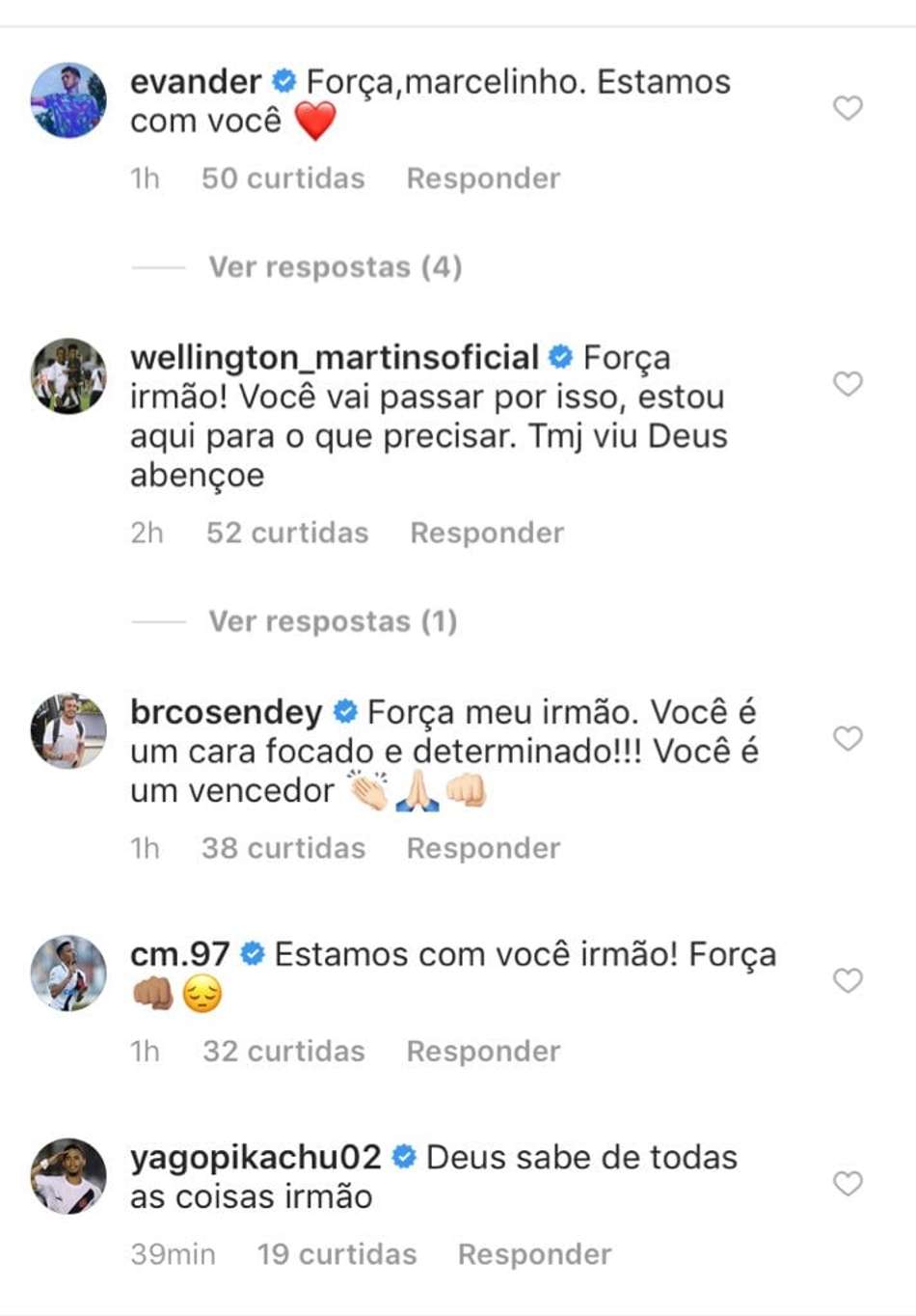 Companheiros demonstram apoio a Marcelo Mattos