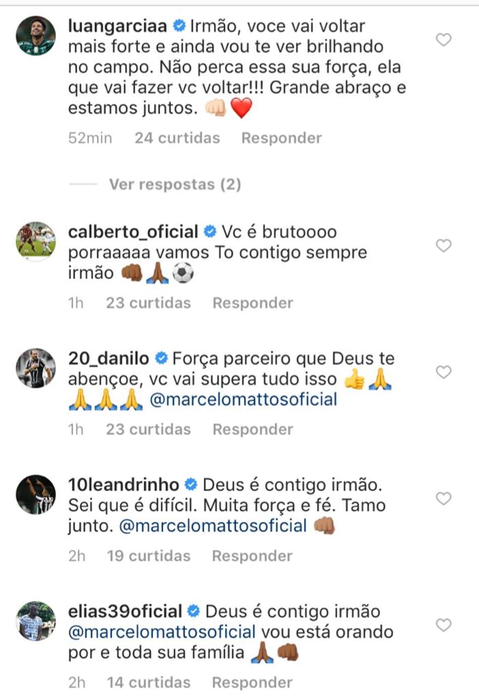 Companheiros demonstram apoio a Marcelo Mattos