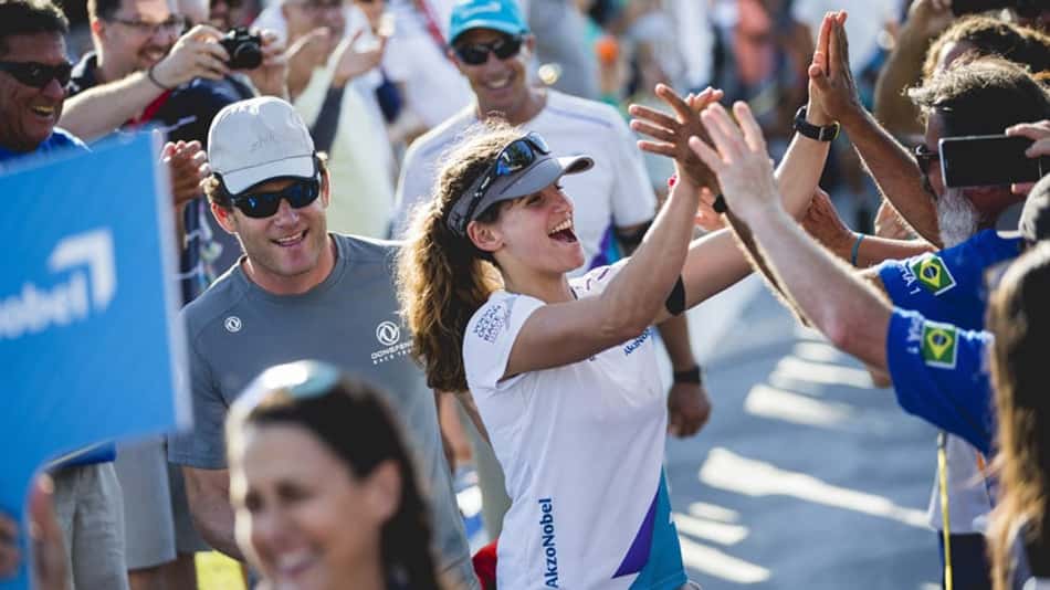 Martine Grael durante a passagem por Itajaí na Volto Ocean Race