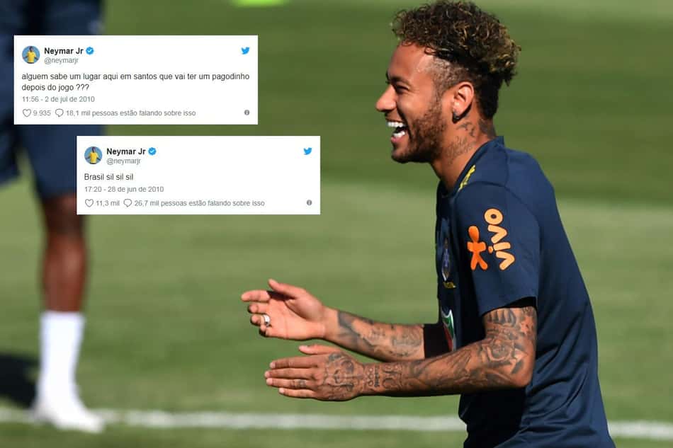 Pagodinho, cornetadas… Neymar já curtiu uma Copa como nós no Twitter