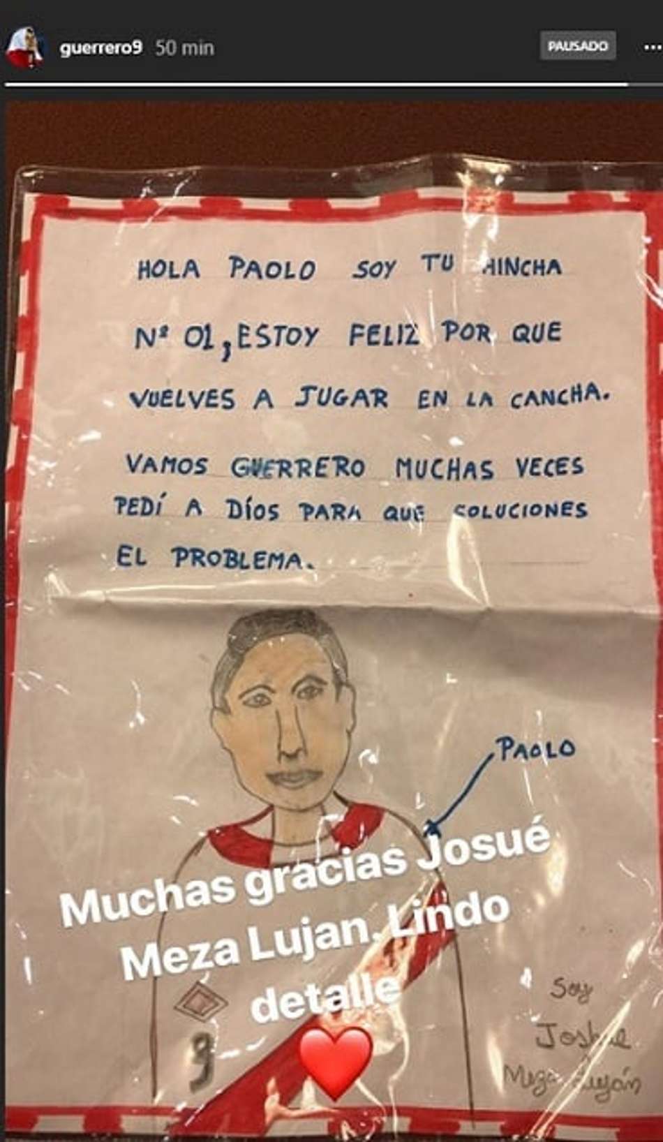 Carta escrita para Guerrero