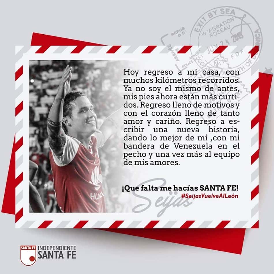 Meia retorna ao Santa Fe após frustrada passagem no futebol brasileiro