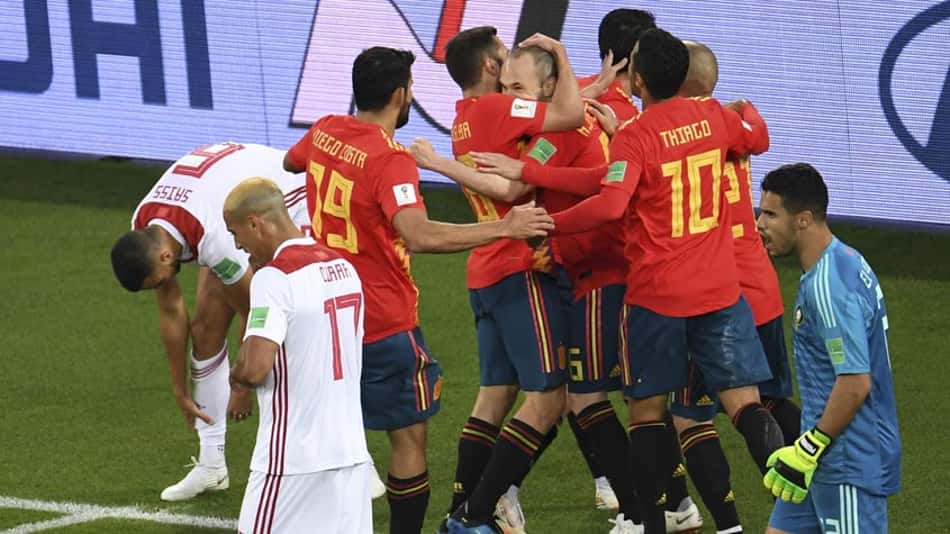 Espanha teve atuação ruim, mas conseguiu empatar com Marrocos; veja fotos da partida 