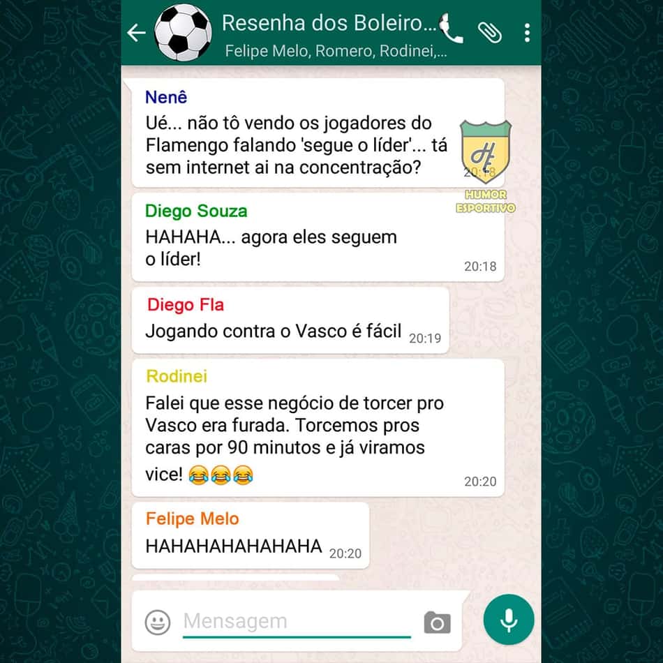 WhatsApp da Zoeira: veja a resenha dos jogadores dessa semana