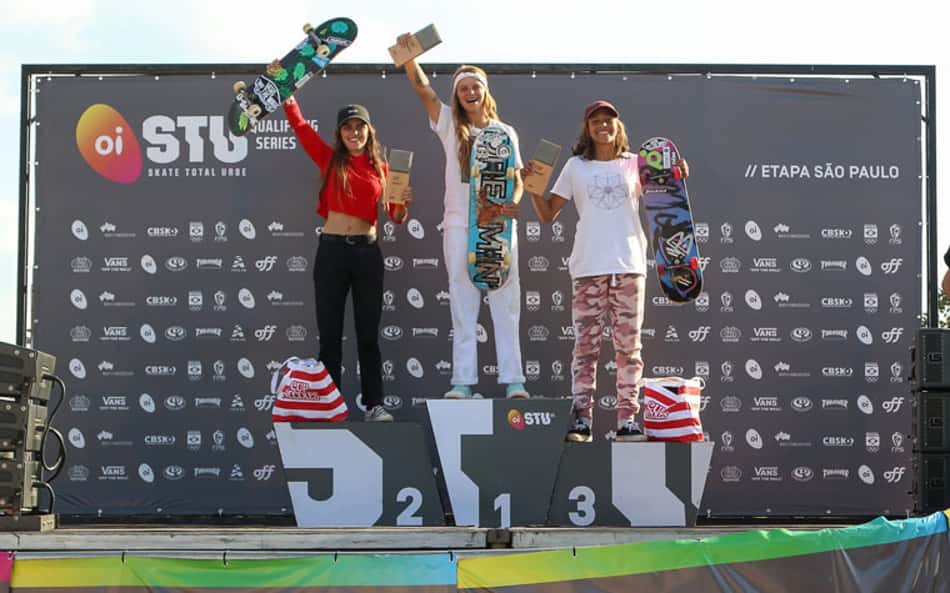 Pódio feminino da competição