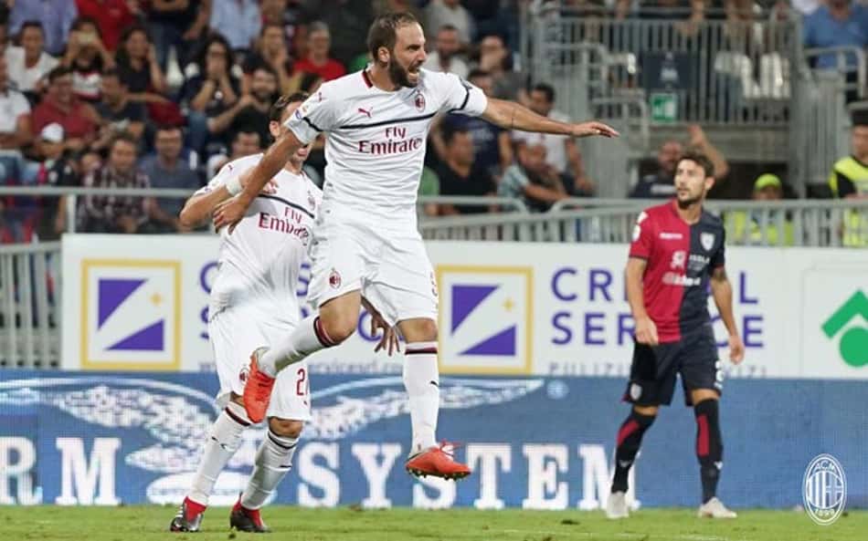 Higuaín desencanta, mas Milan fica no empate com o Cagliari