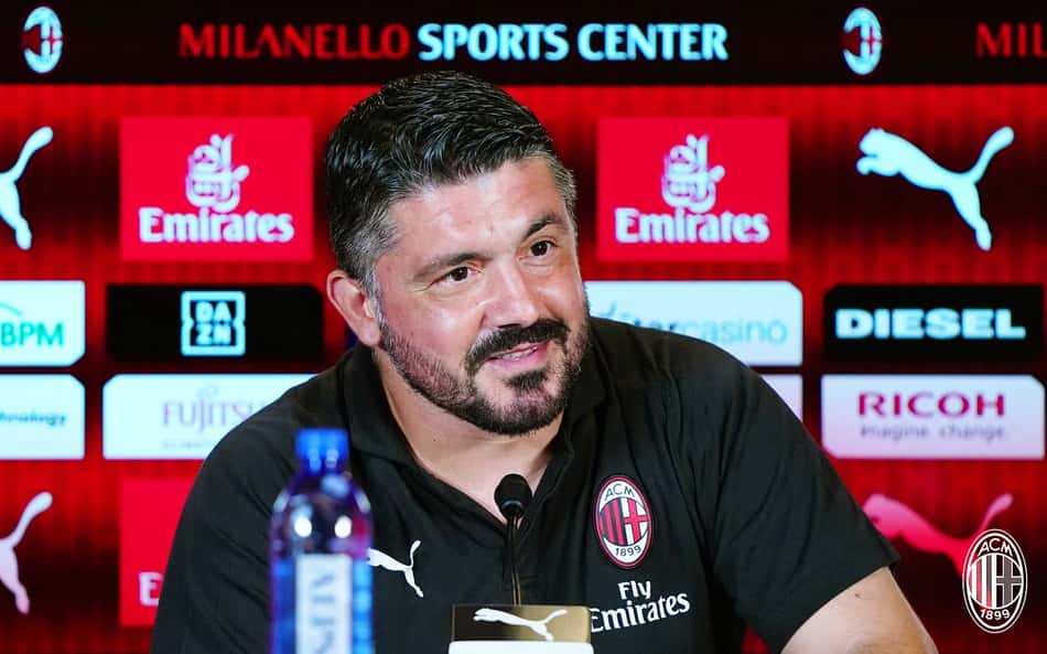 Gattuso prevê estreia do Milan na Liga Europa: 'Não estamos a passeio'