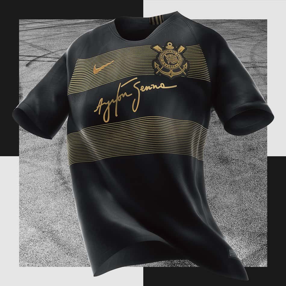Nike e Corinthians homenageiam legado eterno de Ayrton Senna em novo terceiro uniforme do clube