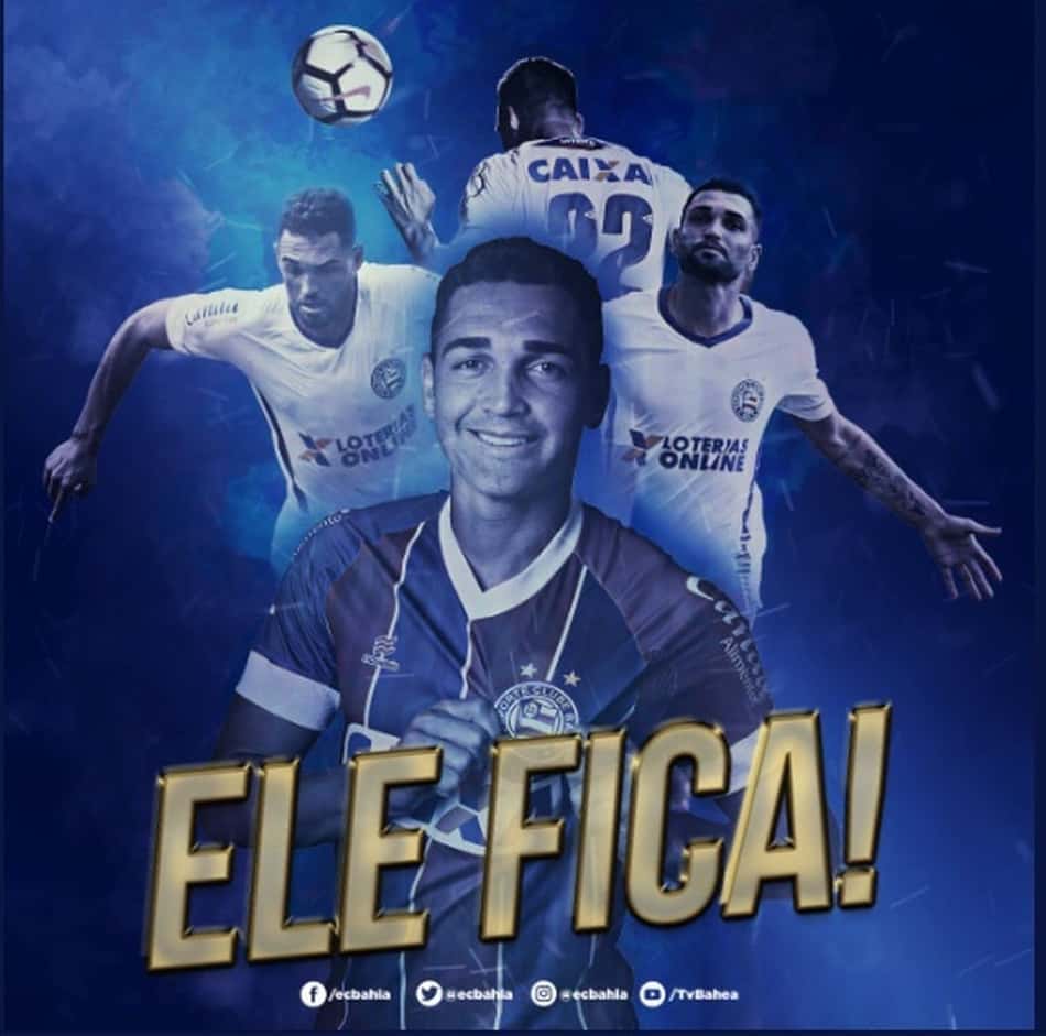 Bahia renova com atacante Gilberto até 2020