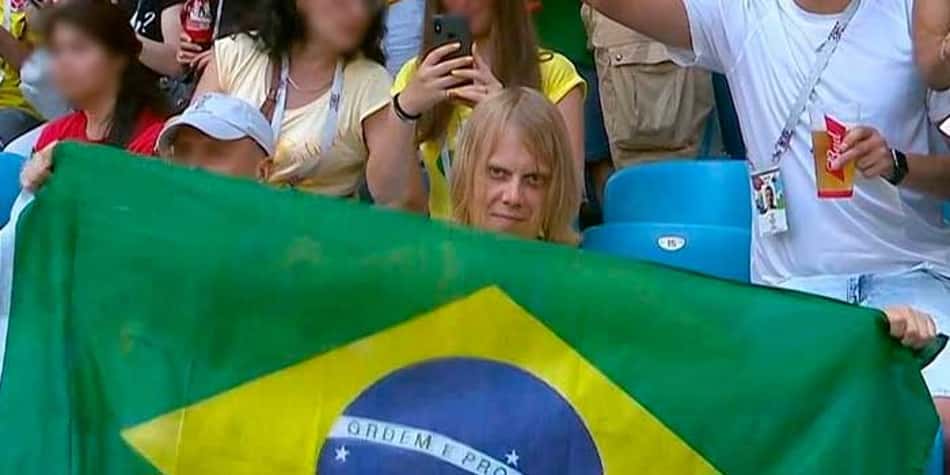'Psicopata do Hexa' reaparece menos assustador na torcida pelo Brasil na Copa do Mundo
