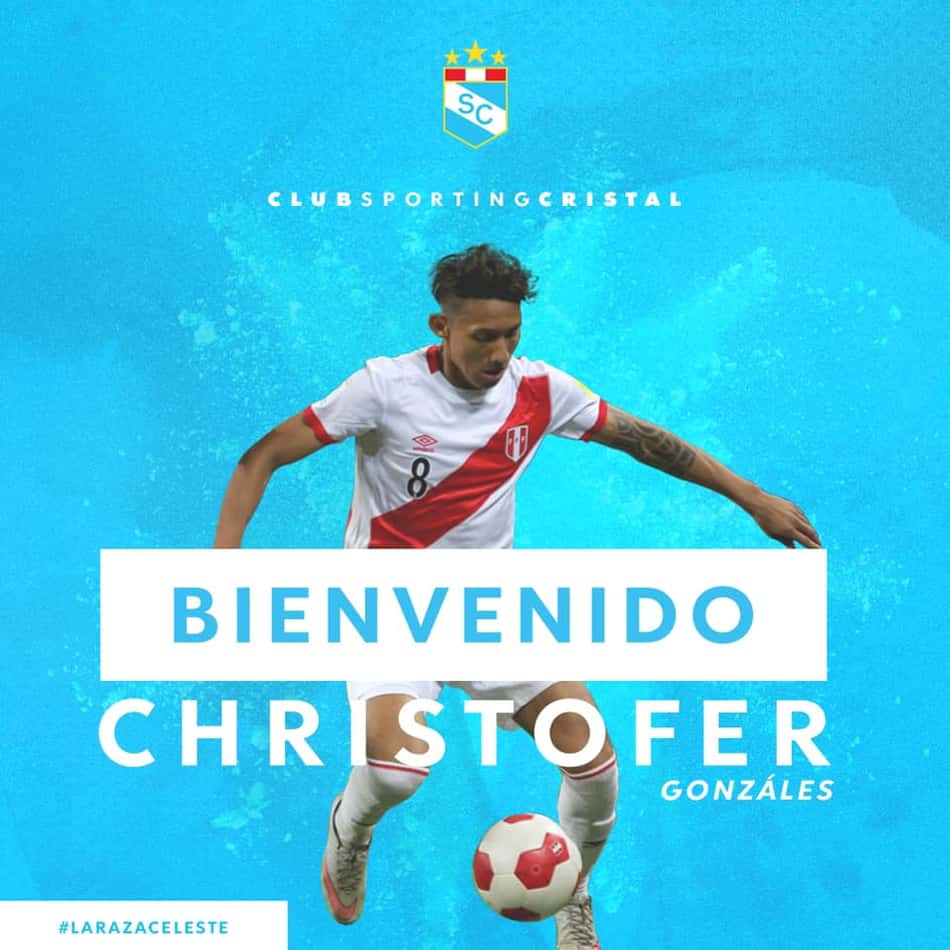 Sporting Cristal anuncia a chegada de meia Christofer Gonzales