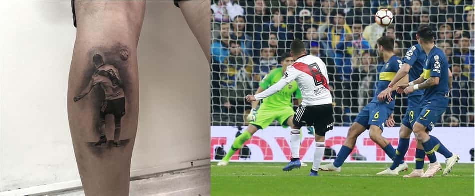 Torcedor do River Plate faz tatuagem em homenagem a Juan Fernando Quintero