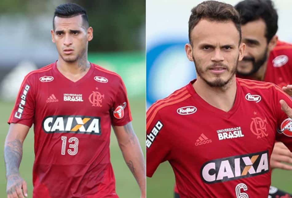 MONTAGEM - Trauco e Renê atuando pelo Flamengo