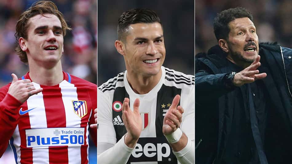 Agora com a Juventus, CR7 reencontra Simeone e Griezmann
