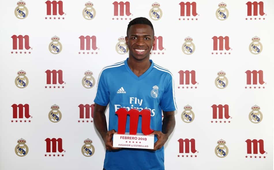 Vinicius Júnior é eleito o melhor jogador de fevereiro no Real Madrid